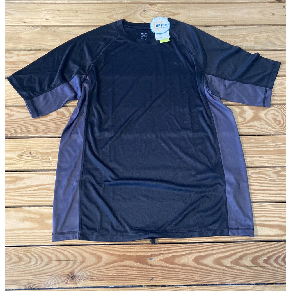 NWT TSLA Short Sleeve Rash Guard Shirt Size Small Men’s Black